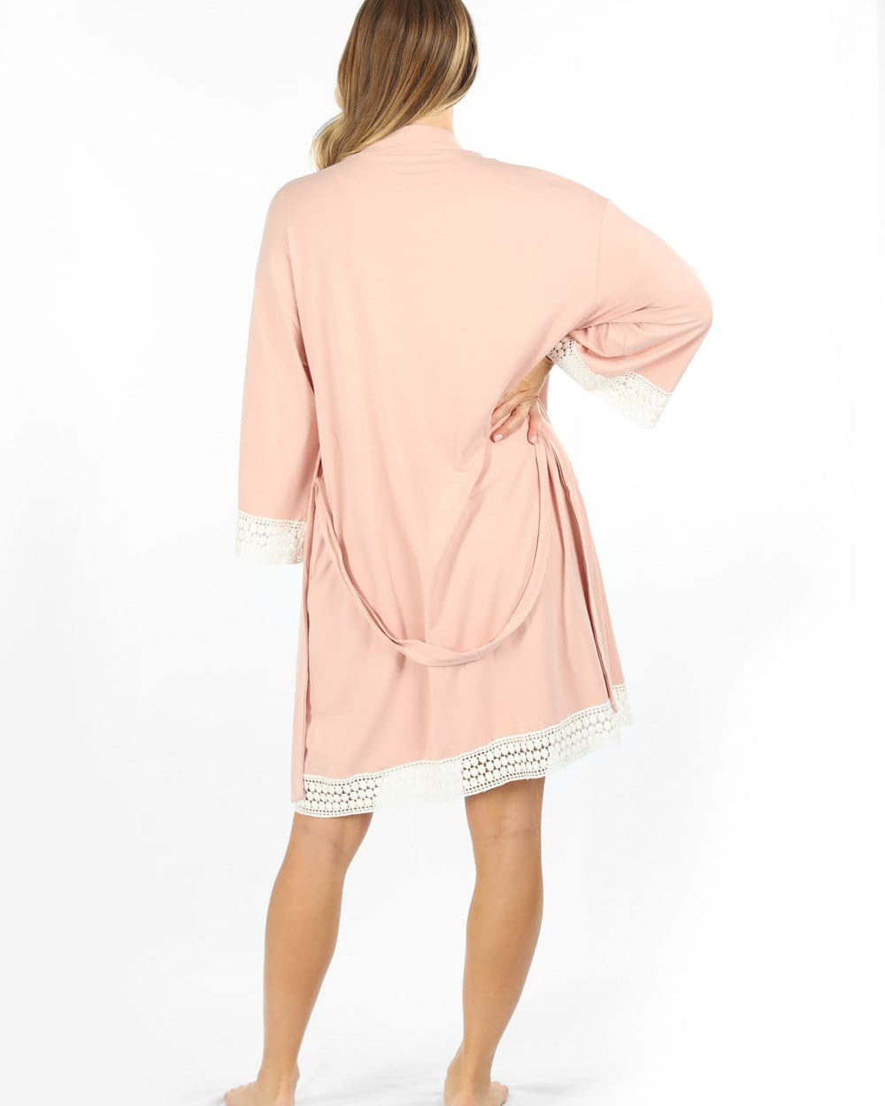 Hospital Pack: Nursing Dress + Robe + Free Baby Pouch - Pink - Angel Maternity - Maternity clothes - shop online (4633556746343)