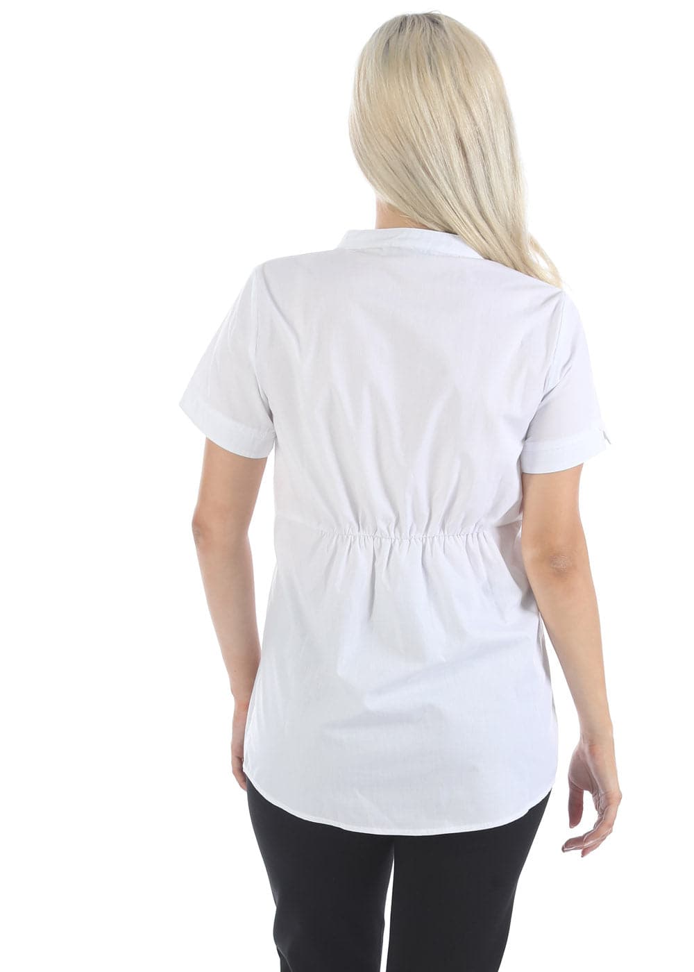 Maternity & Nursing Blouse Work Top - White (6631279951975)