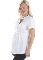 Maternity & Nursing Blouse Work Top - White (6631279951975)