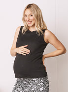 Maternity plain Black Tank (6593199177831)