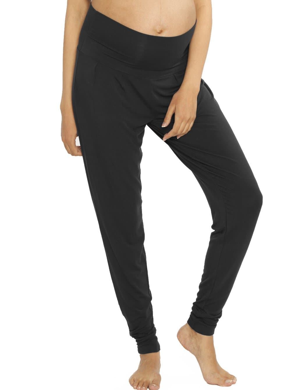 Ella Black Bamboo Maternity Lounge Pants (189033512981)