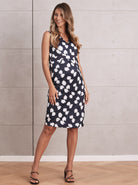 Jacky Maternity Sleeveless Ponti Party Dress - Leaf Print - Angel Maternity - Maternity clothes