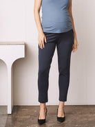 Soft Ponti Relaxed Fit Maternity Pant - Navy (1931396481127)