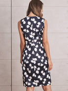 Jacky Maternity Sleeveless Ponti Party Dress - Leaf Print - Angel Maternity - Maternity clothes