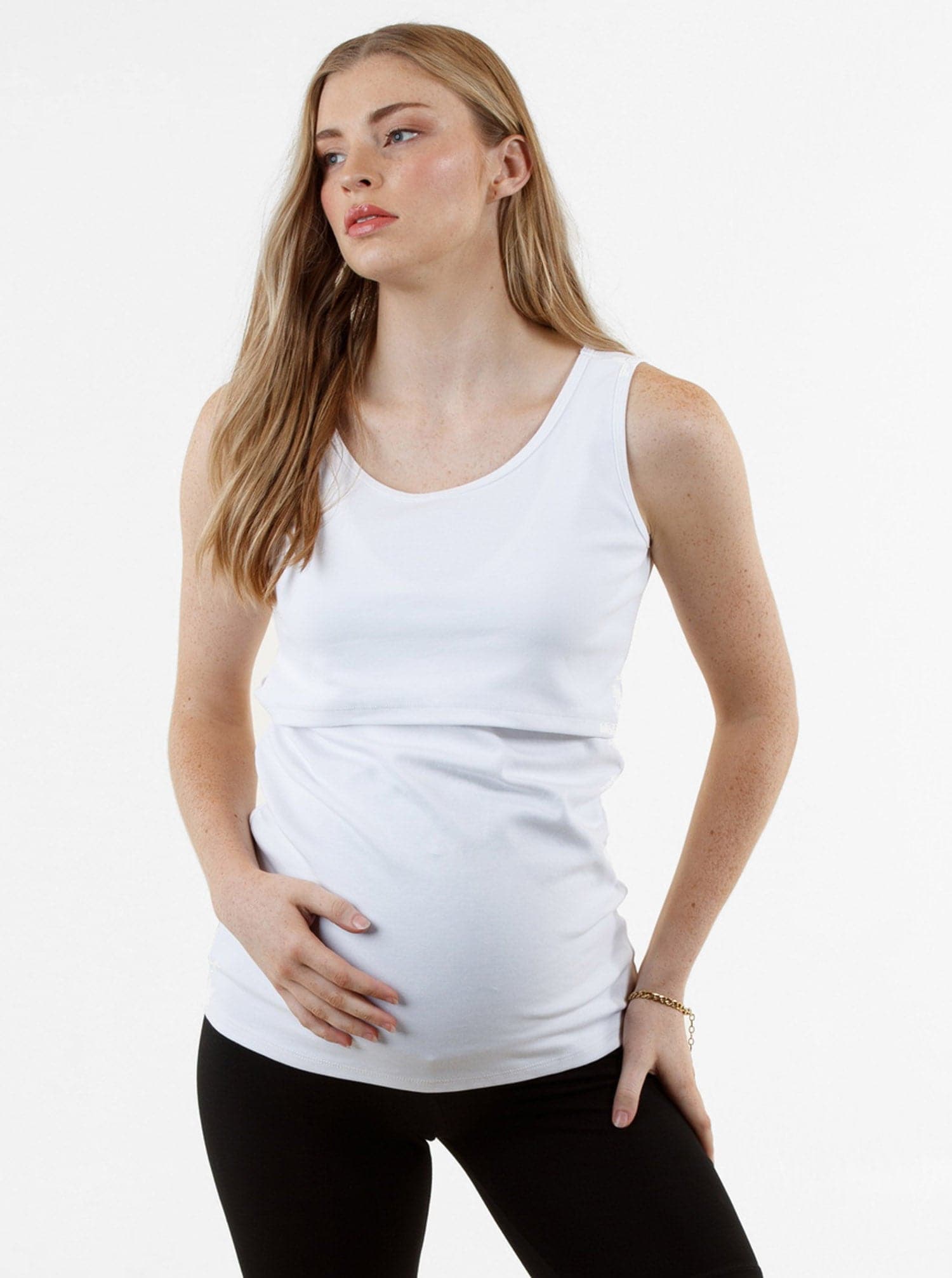 Maternity & Nursing Tank - White (4704062865511)