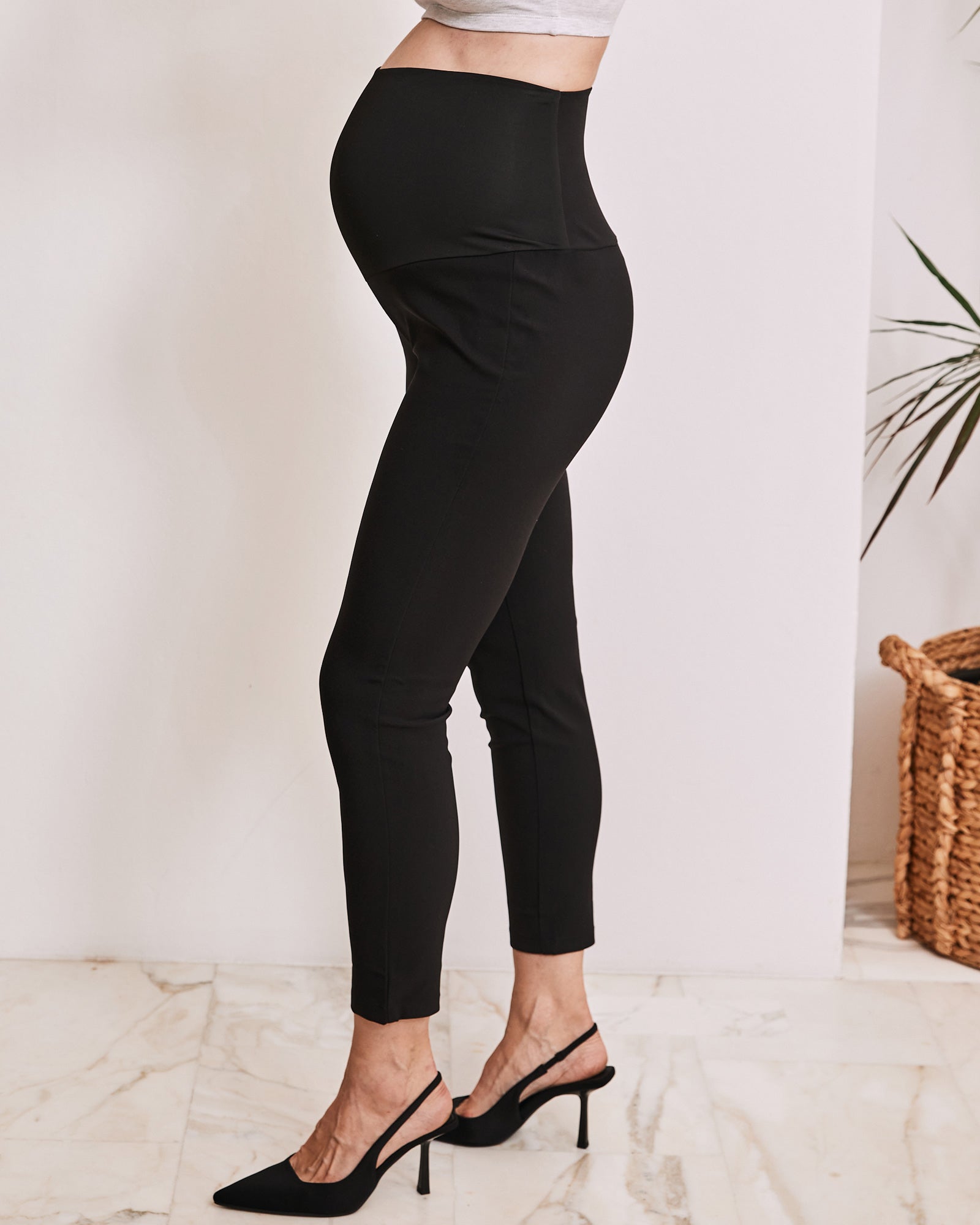 Skinny Fit Maternity Black Work Pants– Angel Maternity