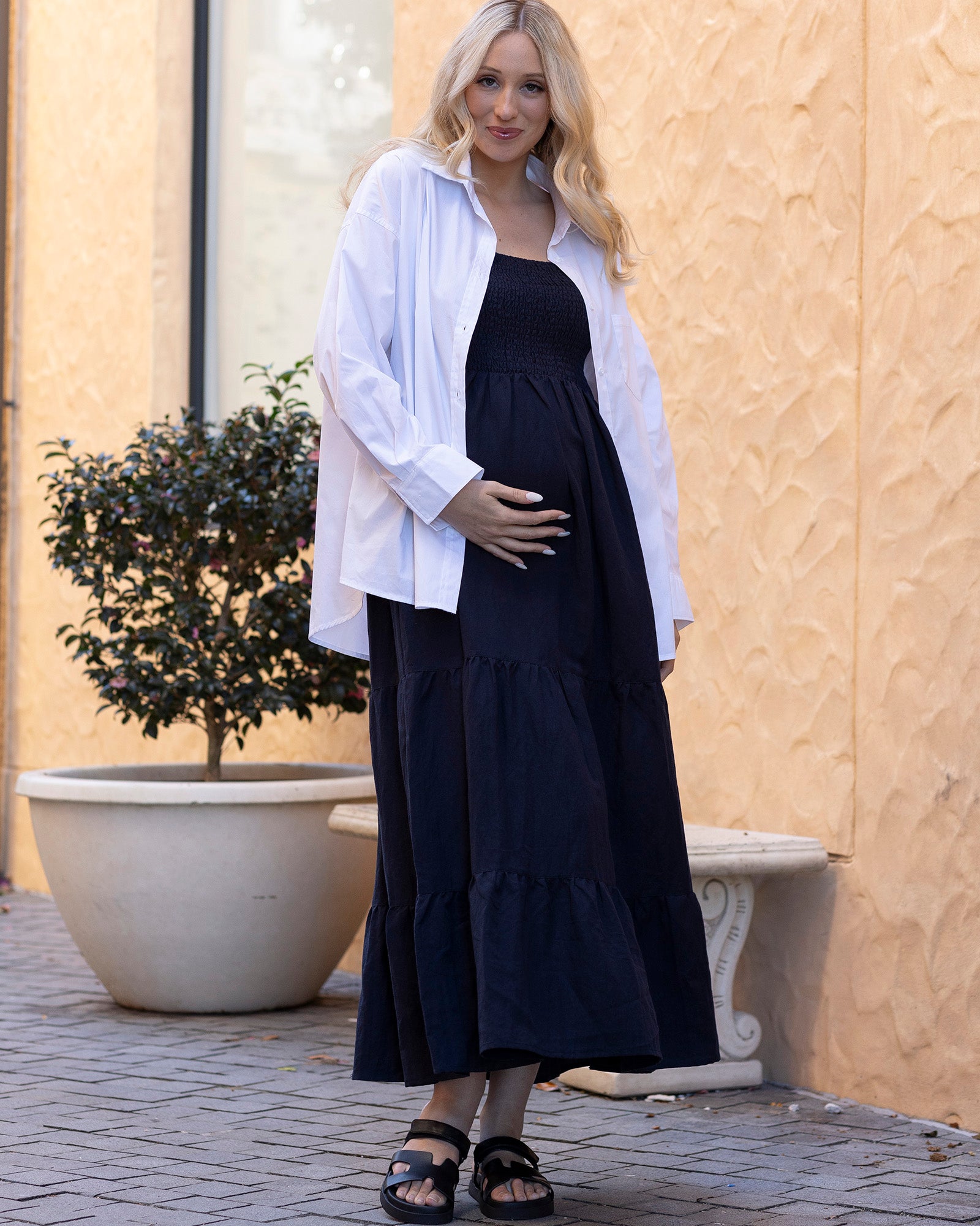 Shops navy maternity maxi dress