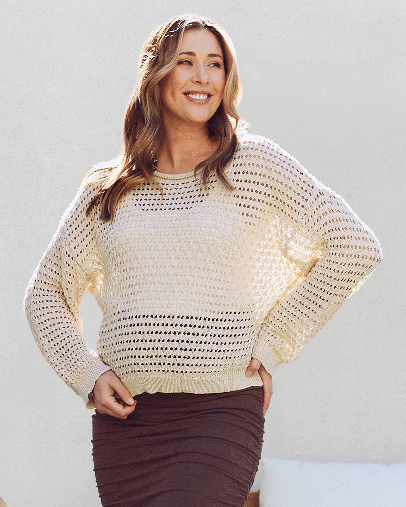 Beige 2024 crochet sweater