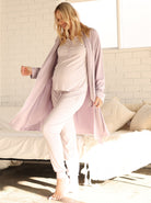 maternity pyjama bamboo top lavender