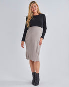 Main view - cozy elegance wool blend maternity skirt beige from Angel Maternity