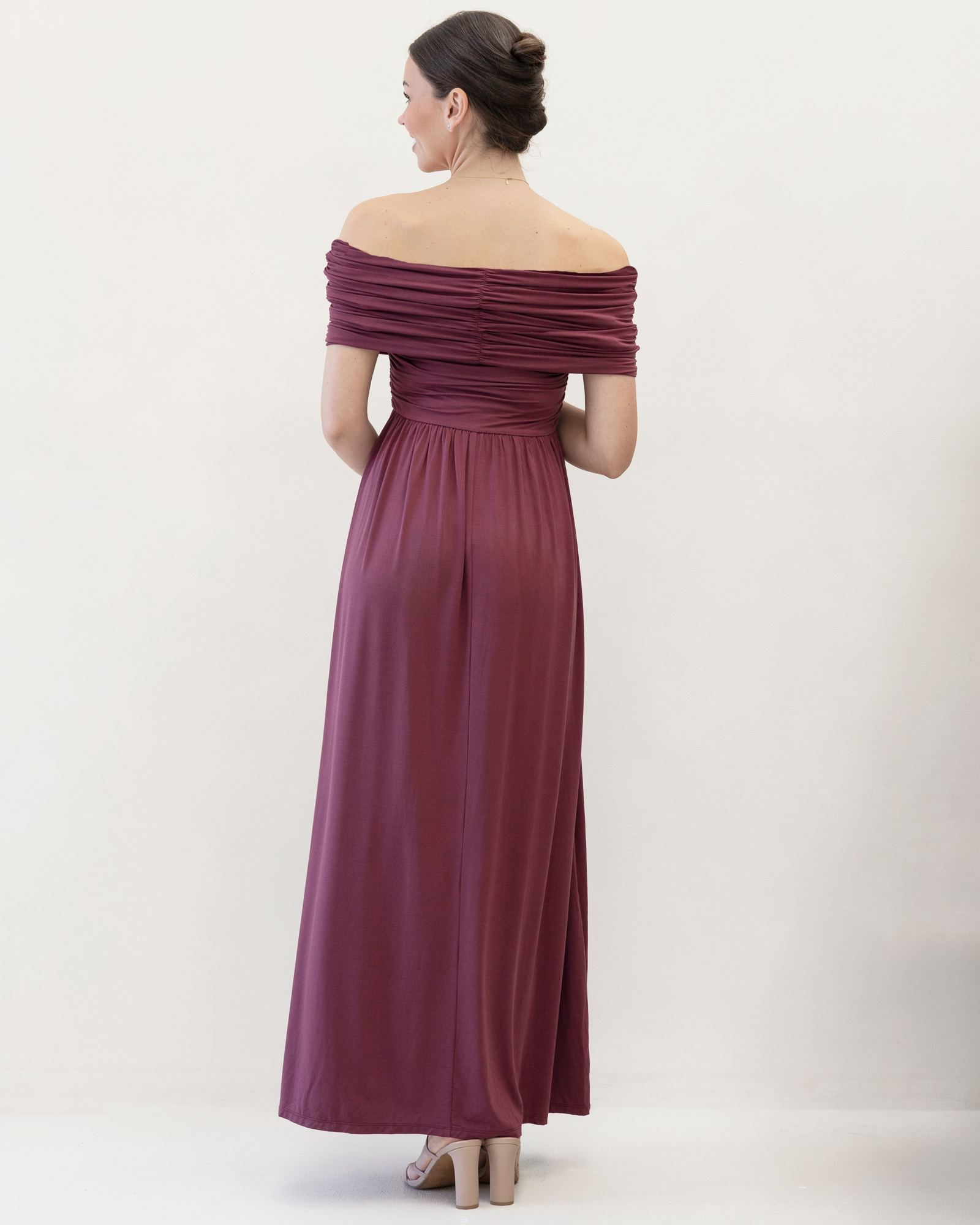 Ariana Maxi Maternity Moon Dress in Wine Red Angel Maternity Australia Ariana Maxi Maternity Moon Dress in Wine Red Angel Maternity Australia
