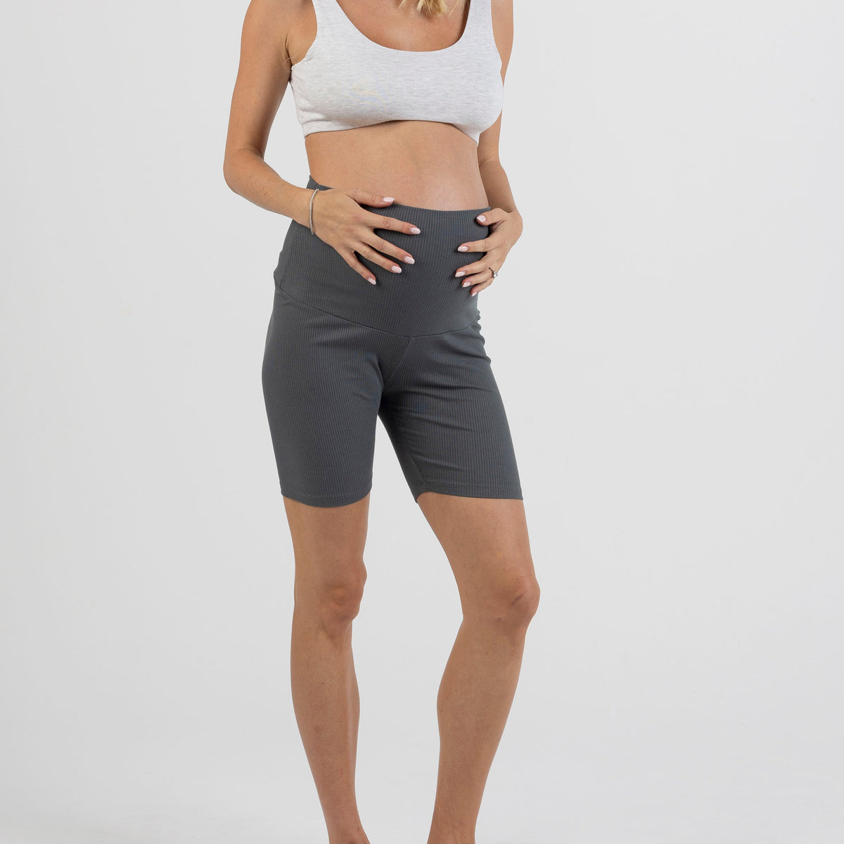 Maternity Bamboo Bike Shorts in Slate – Angel Maternity Australia