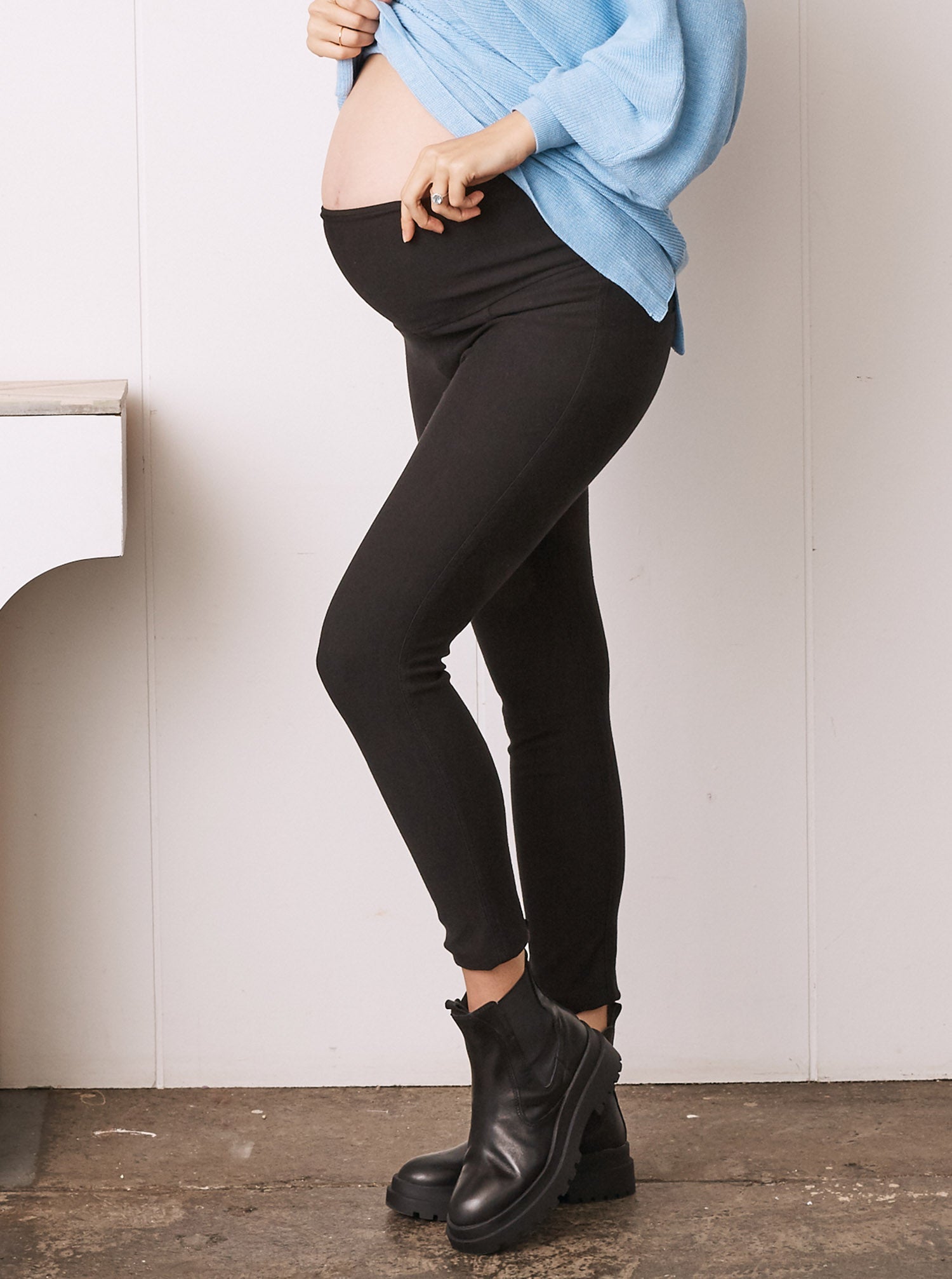 Slim Cut Maternity Denim Pants- Black (2192756572263)