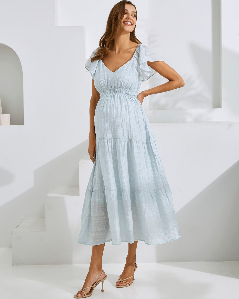 Cloud Berry Maternity Feeding Dress