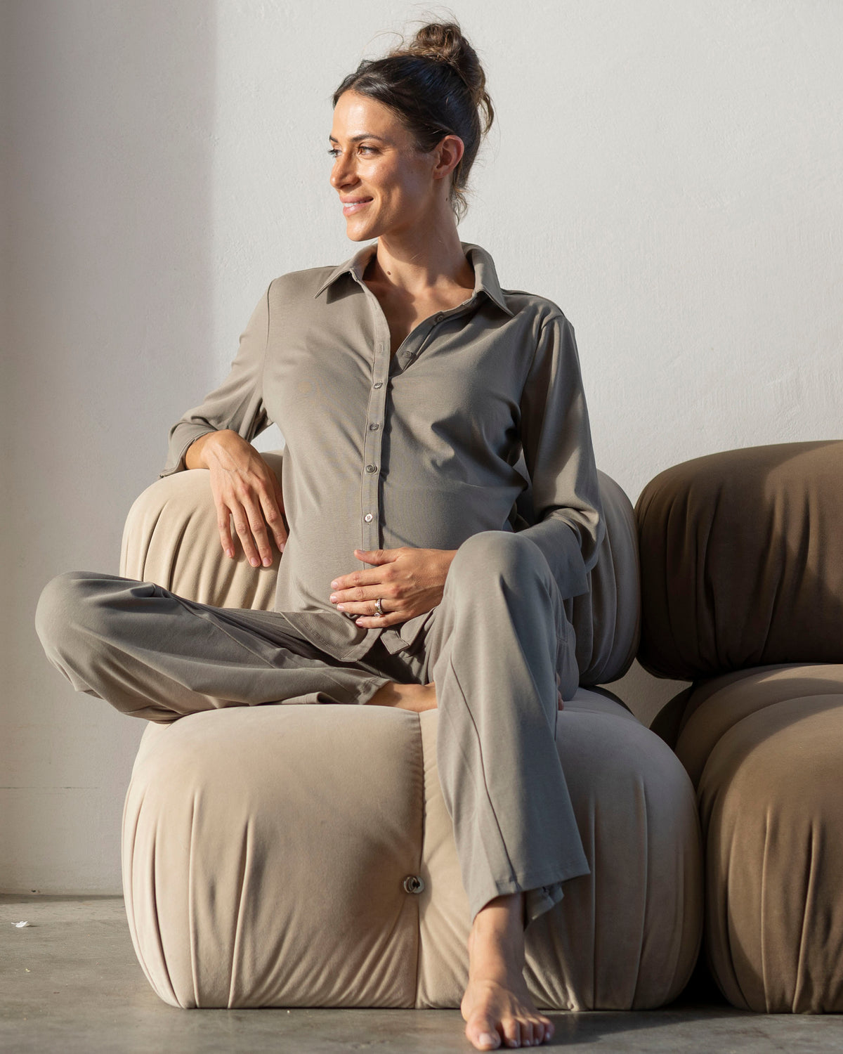 Blue Luxurious Cotton Breastfeeding Loungewear main image 0