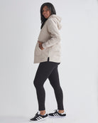 Side view-Nursing Hoodie Colour Beige Zipper Comfort Functionality Versatile from AngelMaternity