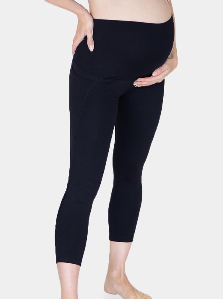 Maternity Workout 3/4 Length Legging - Black - Angel Maternity - Maternity clothes - shop online (4721089478759)