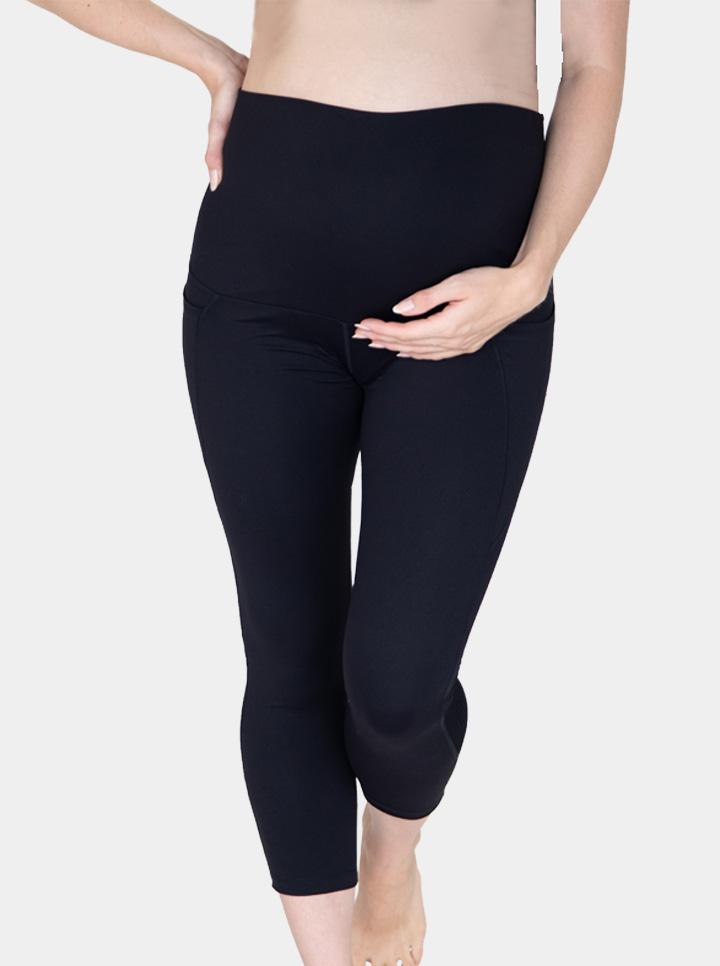 Maternity Workout 3/4 Length Legging - Black - Angel Maternity - Maternity clothes - shop online (4721089478759)