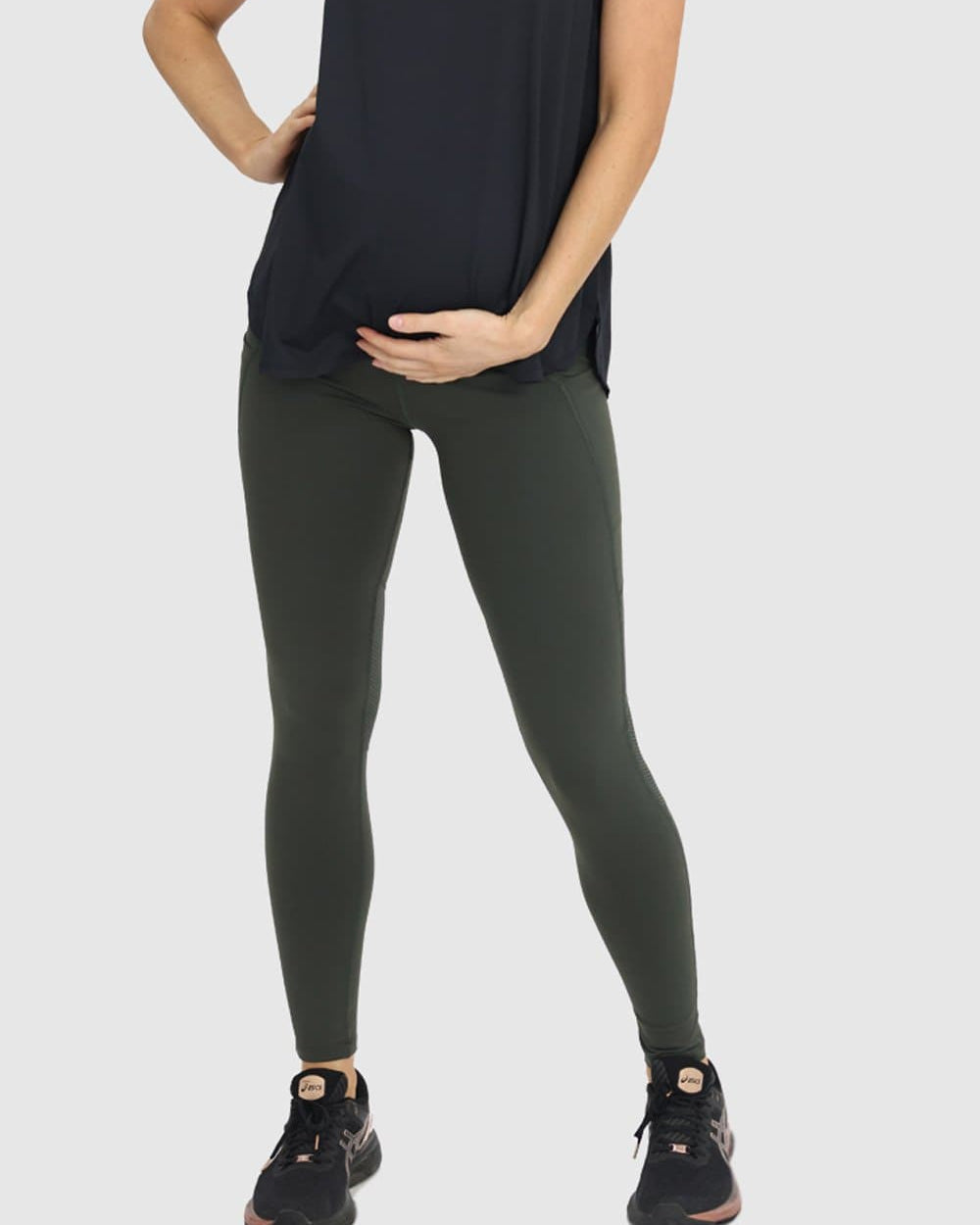 Maternity Sports Legging - Khaki Green - Angel Maternity - Maternity clothes - shop online (6581576269927)