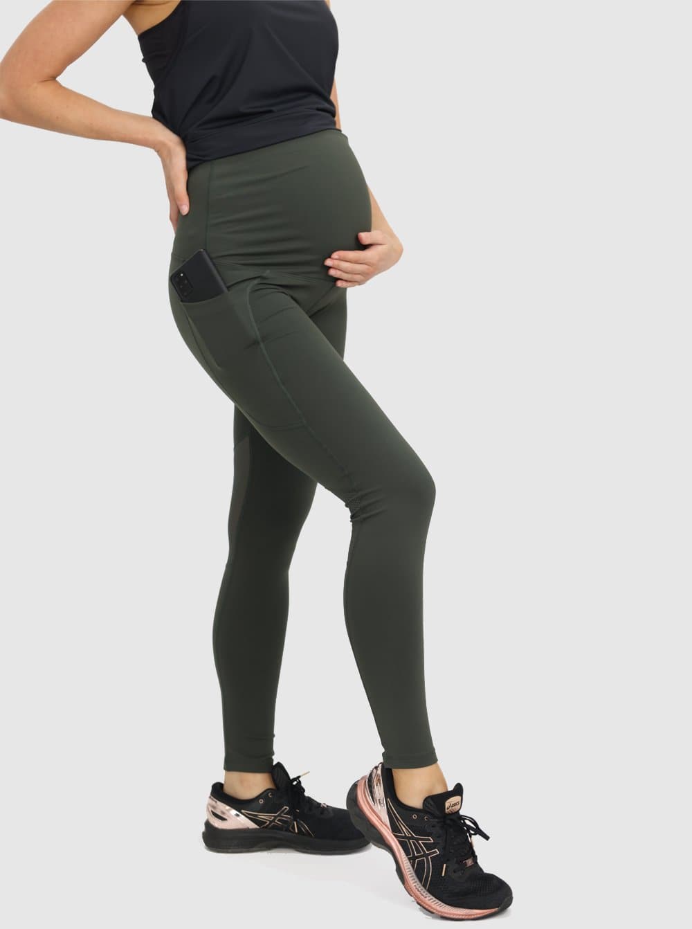 Maternity Sports Legging - Khaki Green