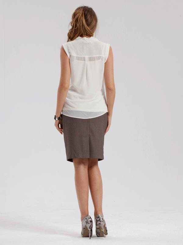 Angel Maternity  Skirt in Classic Straight Cut - Taupe (10013451782)
