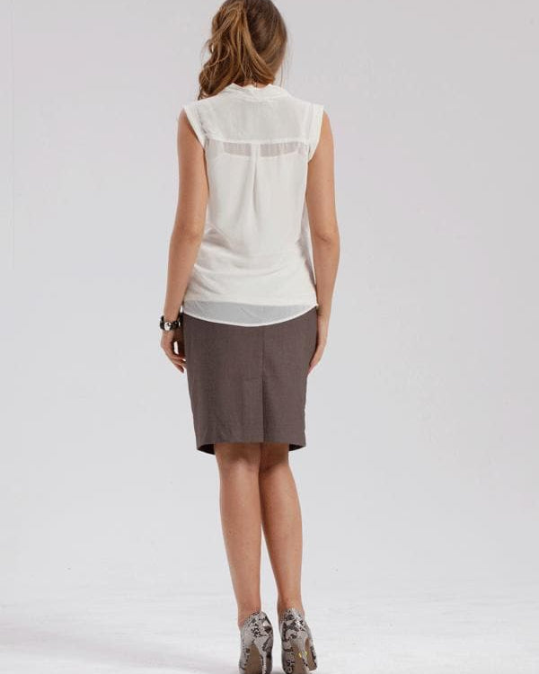 Angel Maternity  Skirt in Classic Straight Cut - Taupe (10013451782)