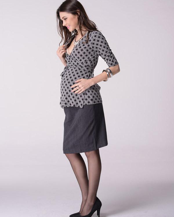 Angel Maternity  Skirt in Classic Straight Cut - Dark Charcoal (10013451590)