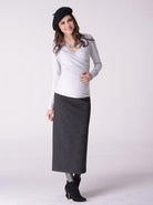 Angel Maternity  Skirt in Tube Style in Black/Snow Stripe (10013448390)