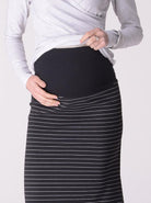 Angel Maternity  Skirt in Tube Style in Black/Snow Stripe (10013448390)