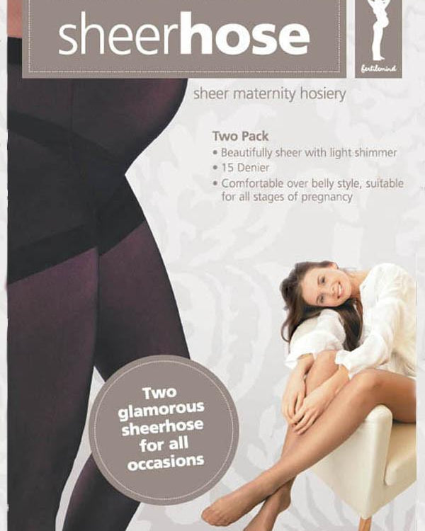 Maternity 'Fertile Mind' 2 pack Sheer Pantyhose - Black - Angel Maternity - Maternity clothes - shop online (10013649670)