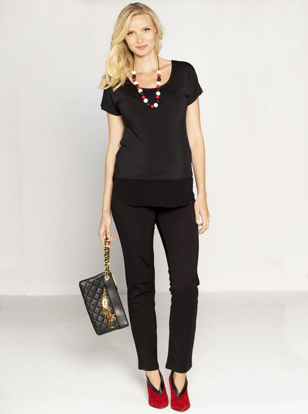 Angel Maternity Two-Way Semi Sheer Short Sleeve Top - Zebra Print (10006678470)