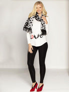 Angel Maternity LOVE Foot Print Long Sleeve Tee - Grey/ Black (10007179142)