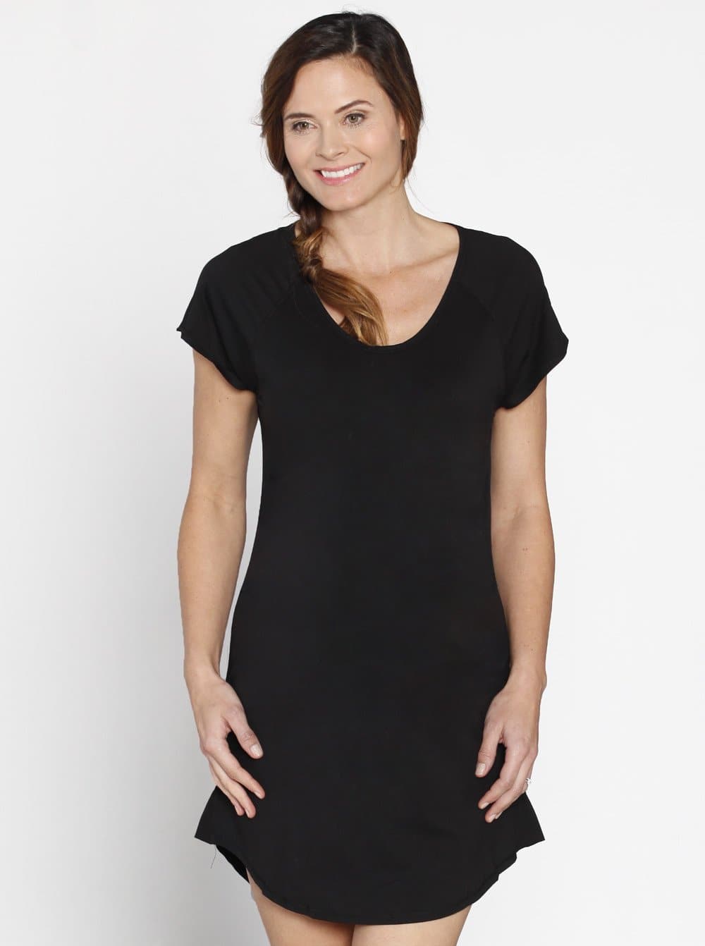 Loose Fit Night Sleepwear Dress - Black - Angel Maternity - Maternity clothes - shop online (10013543622)