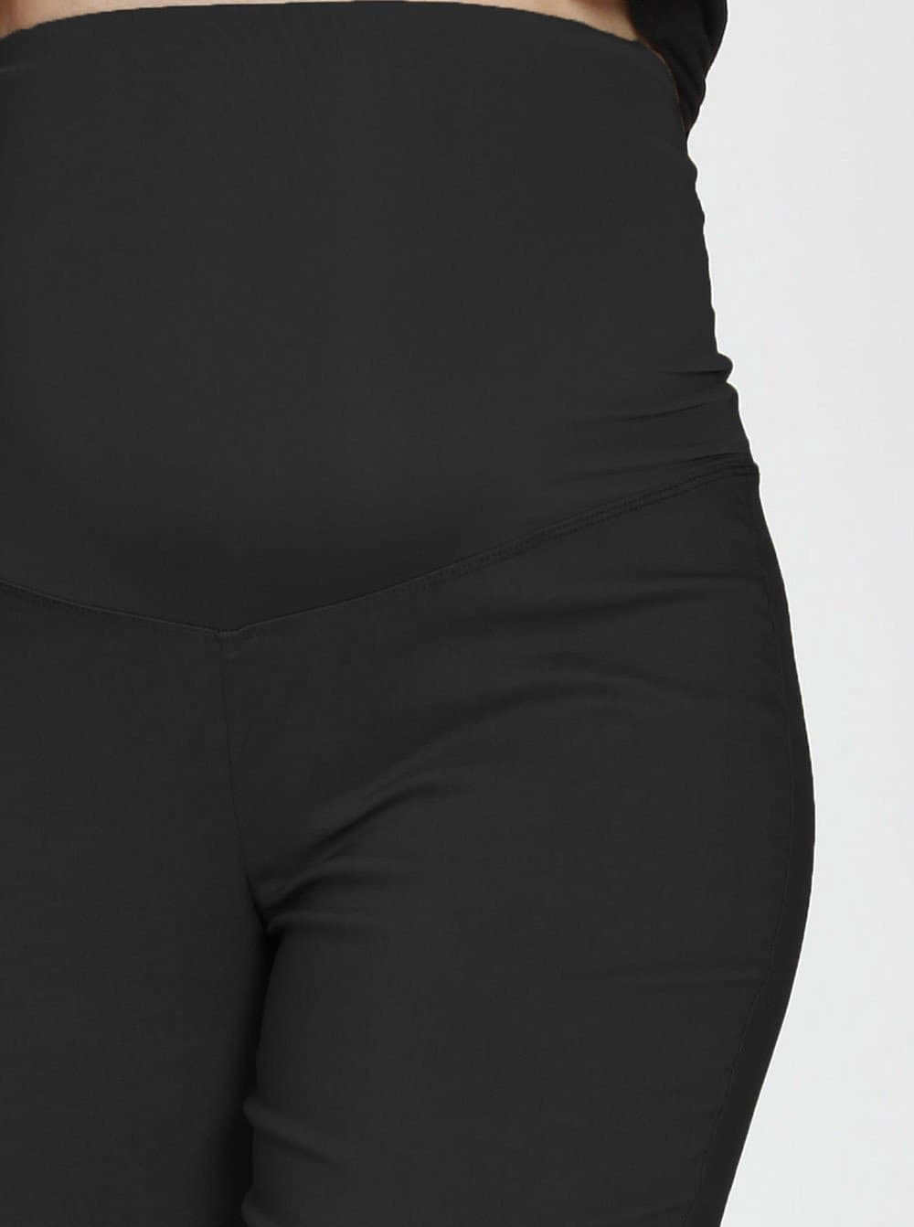 Maternity Cropped Stretchy Capri Pants in Black - Angel Maternity - Maternity clothes - shop online (10010727558)