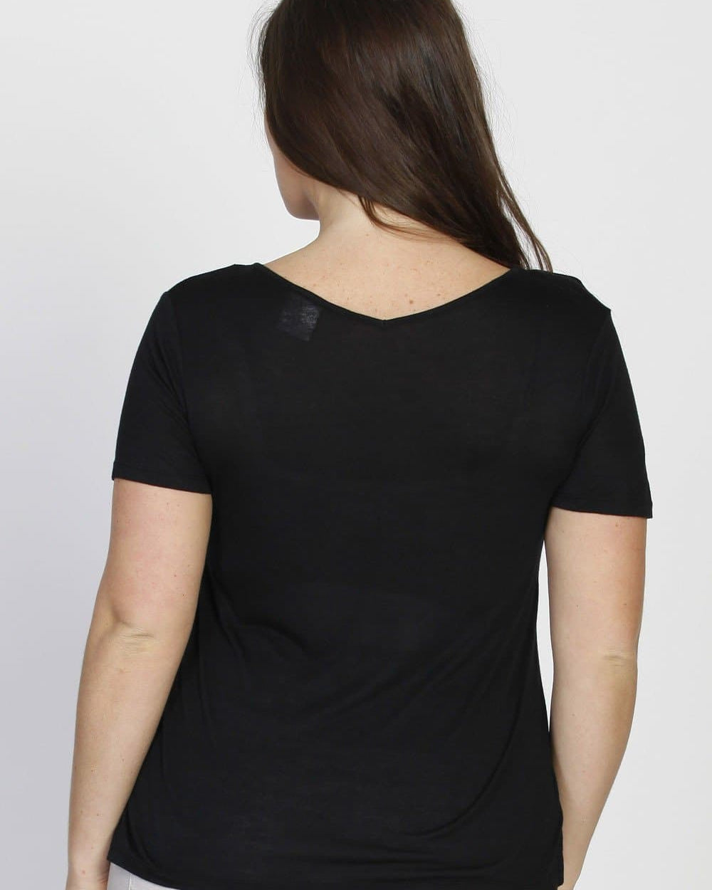 Angel Maternity Summer Short Sleeve V-Neck Blouse Top - Black (10007314374)