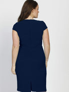 Angel Maternity Short Sleeve Zipper Nursing Party Dress - Navy (10007641478)