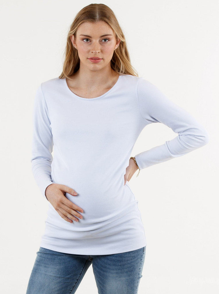 Essential Maternity Long Sleeve Tee in White (6653092069479)