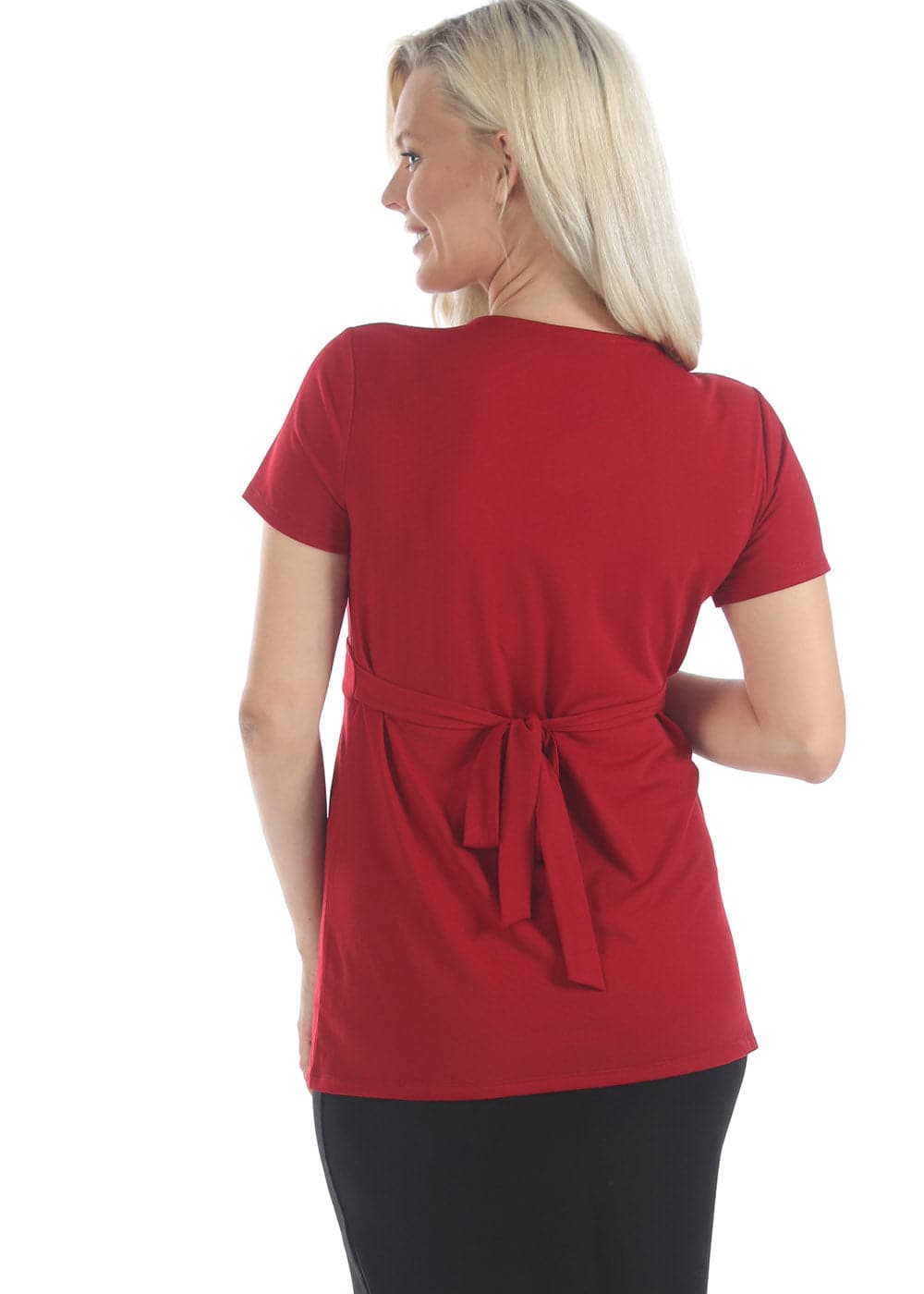 Bree Maternity Crossover Work Top - Red (9984292486)
