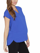 Main view - Maternity Relax Fit Short Sleeve Work Blouse - Blue (9984329862)