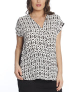 Main view - A Pregnant Woman in Short Sleeve Relax Fit Maternity Work Blouse (1931405492327)