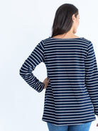 Maternity Cotton Swing Long Sleeve Tee Top - Stripes - Angel Maternity - Maternity clothes - shop online (4523187535975)