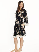 Nursing Robe only in black floral - Angel Maternity - Maternity clothes - shop online (1413638324327)