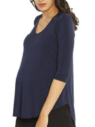 Maternity Bamboo Half Sleeve Swing Top - Navy - Angel Maternity - Maternity clothes - shop online (1400508809319)