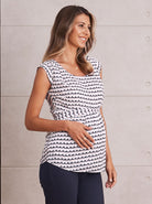 Maternity Tie Back Dressy Top w/ Back Zipper - Angel Maternity - Maternity clothes