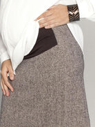 Maternity Wool Skirt in Classic Straight Cut - Brown opening (10152237062)