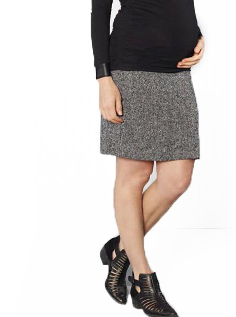 Maternity Wool Skirt in Classic Straight Cut -Grey - Angel Maternity - Maternity clothes - shop online (10088251078)