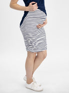 Maternity Fitted Skirt in Navy stripes - Angel Maternity - Maternity clothes - shop online (4729121308775)
