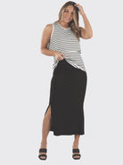 Maternity Maxi Skirt in Black - Angel Maternity - Maternity clothes - shop online (6560153108583)