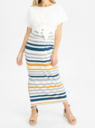 The Bianca Set bamboo front stripe skirt (4744135573607)