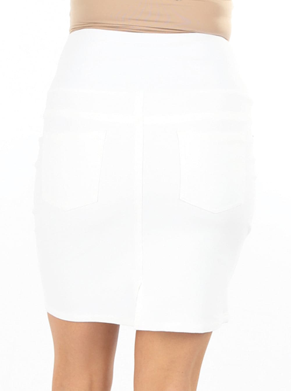 GIRL White Mid Rise Washed Denim Skirt